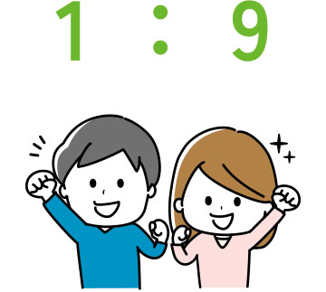 男性1：9女性